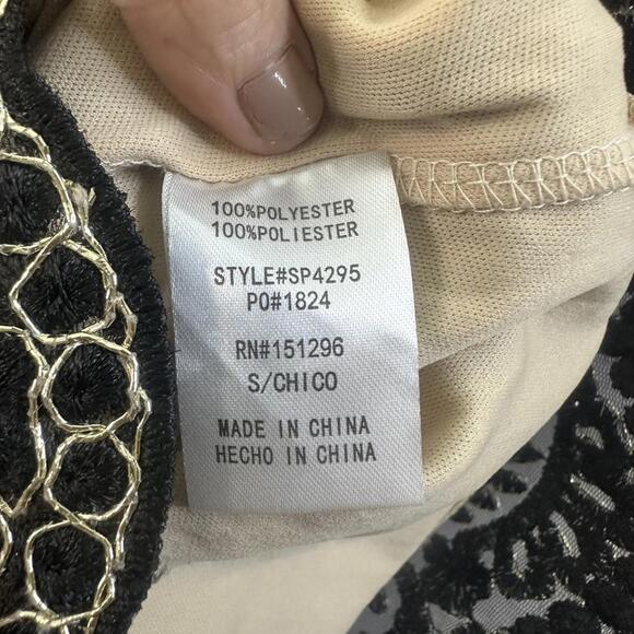 A’gaci Embroidered Lace Romper Beige Black Women’s Size‎ Small - Picture 10 of 11